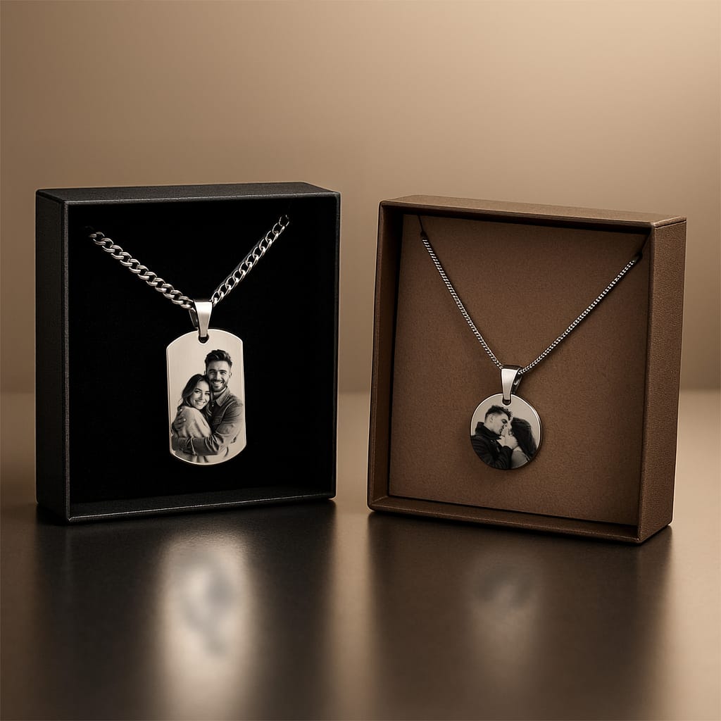 Set Coliere Army si Luna gravate cu poza