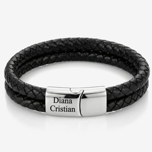 Bratara Velar din piele naturala impletita