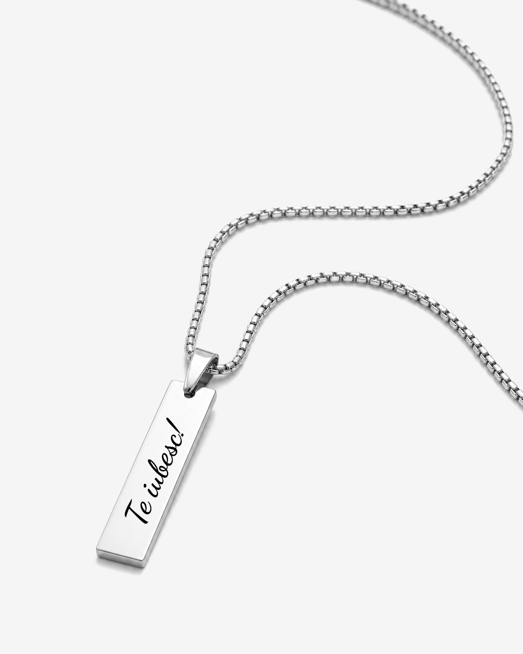 Lantisor Linea cu doua initiale gravate